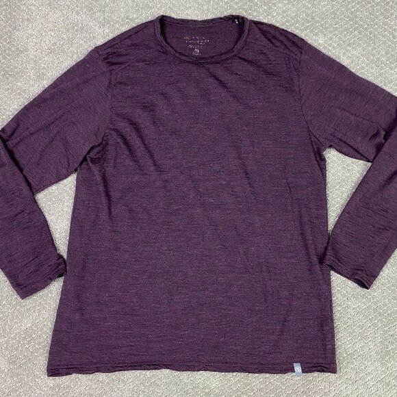 Cloudveil Merino Wool Shirt Men's Large Base Layer Burgundy Maroon Purple Hiking - Picture 1 of 9
